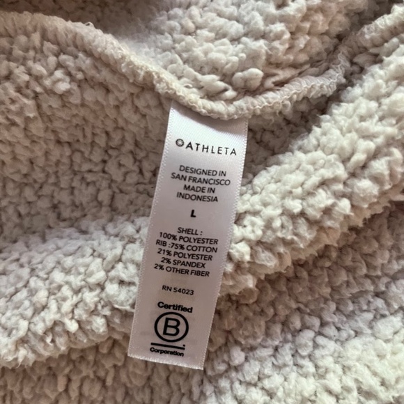 Athleta Tugga Sherpa Jacket, White/Cream, Size Large - Picture 5 of 6